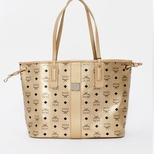MCM Gold Visetos Monogram Reversible
Medium Liz Shopper Tote